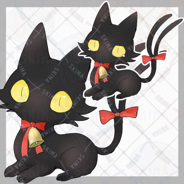 黒猫【表情8種類】