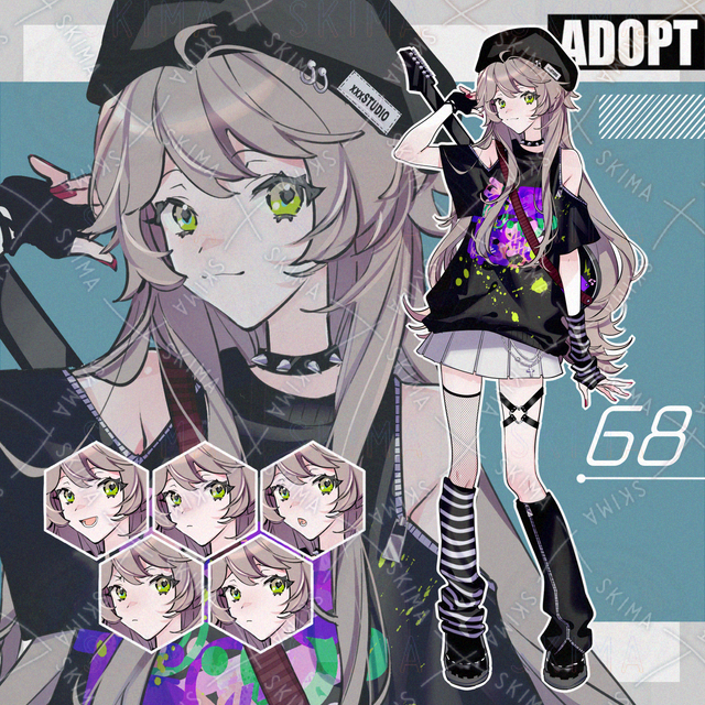 【ADOPT】パンク風少女/表情6種