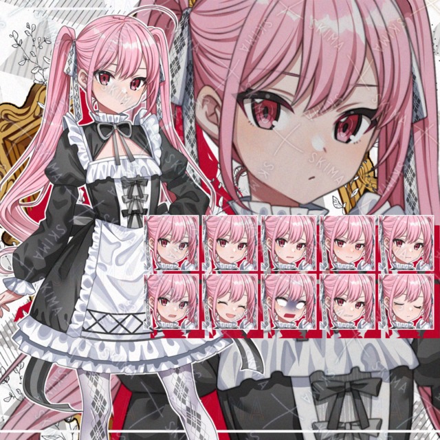 【表情10種】ピンクツインテールのゴスロリ少女