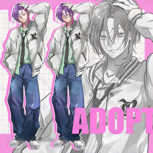 髪をかきあげている男性【表情差7種+前髪差分】