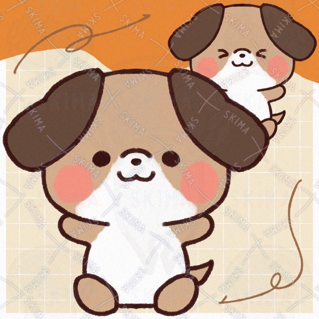 座るたれ耳の犬（全10種）