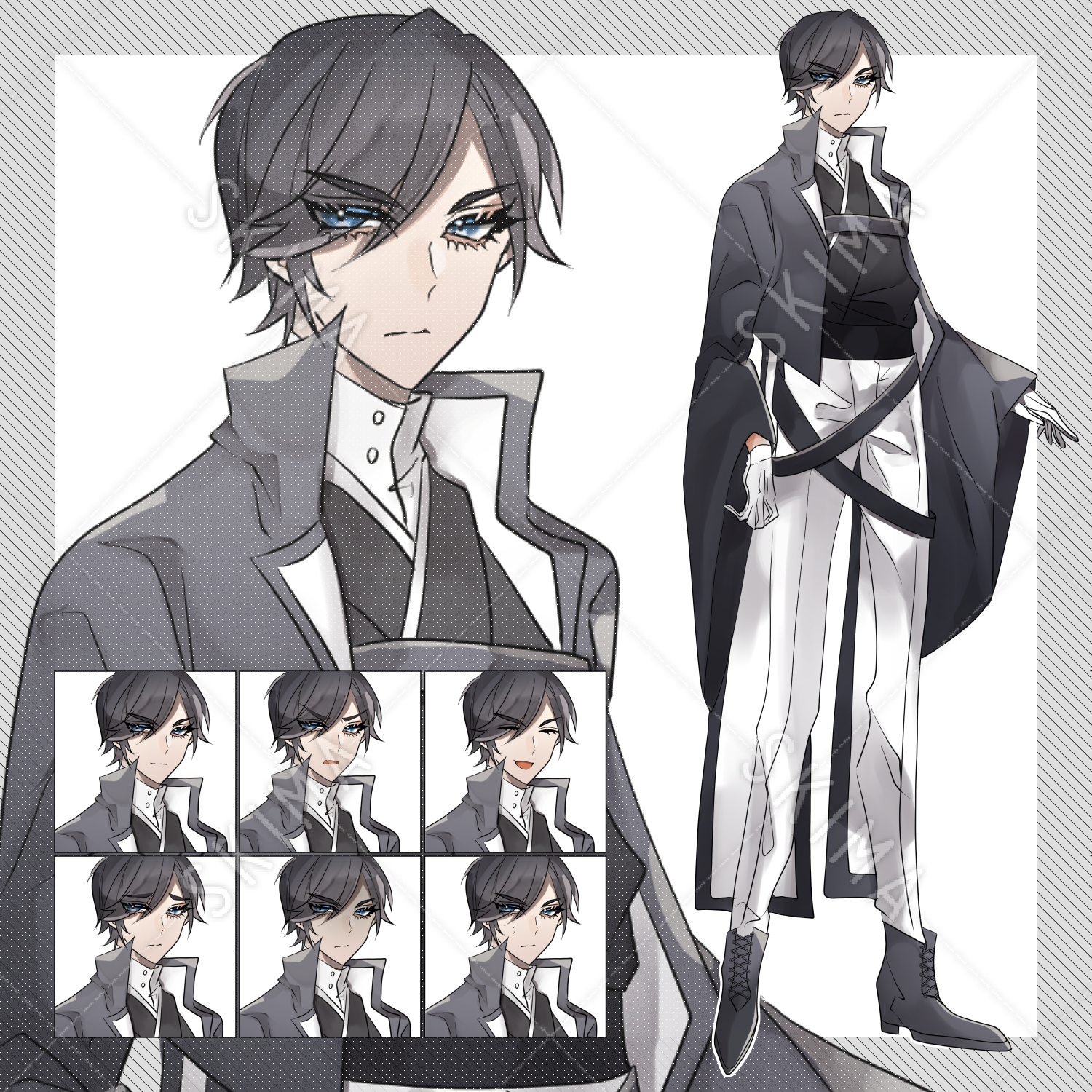 表情差分7種 大正ロマン風の男性 スキマ スキルのオーダーメイドマーケット Skima