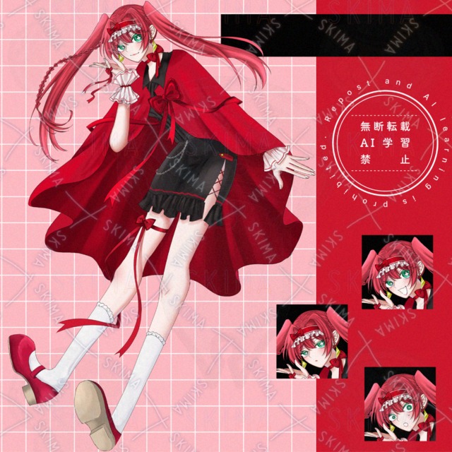 赤髪の女の子【表情差分3枚】