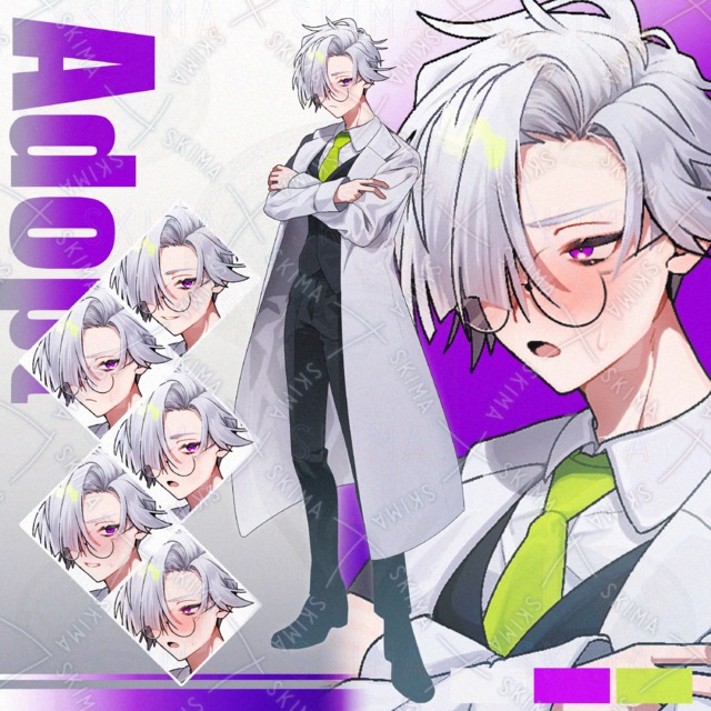 白衣の男性【表情6種】