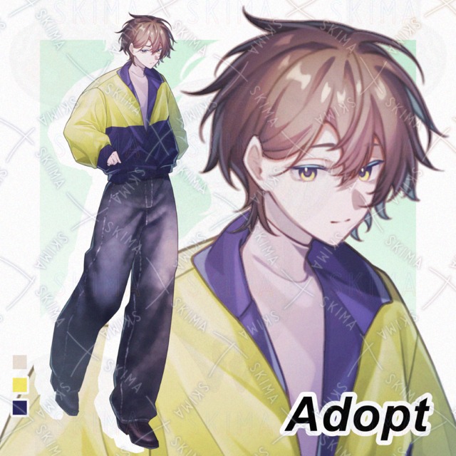【Adopt】茶髪ストリート男子 表情差分10種