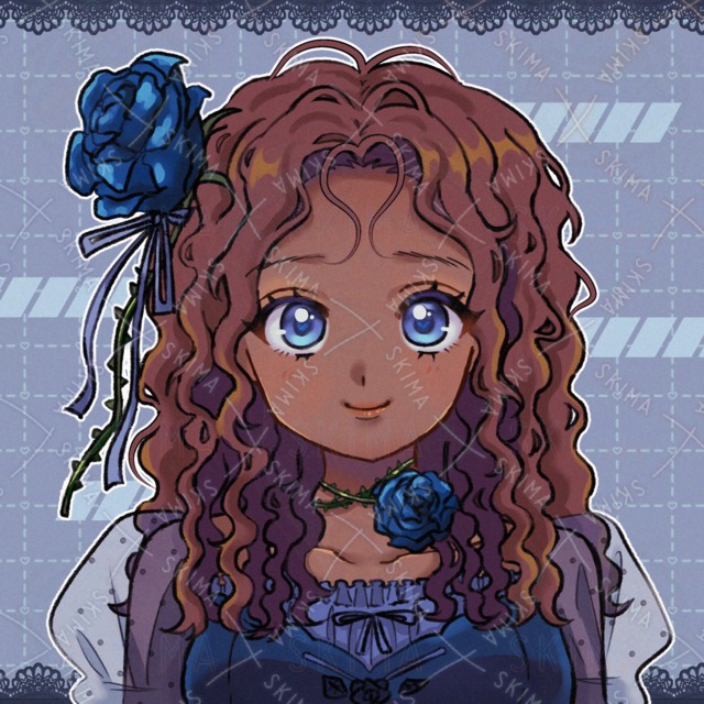 青い薔薇の女の子