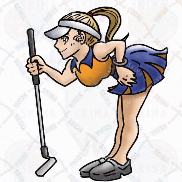 イラスト　「female golfer」