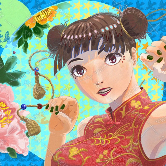 チャイナドレスを着た女の子