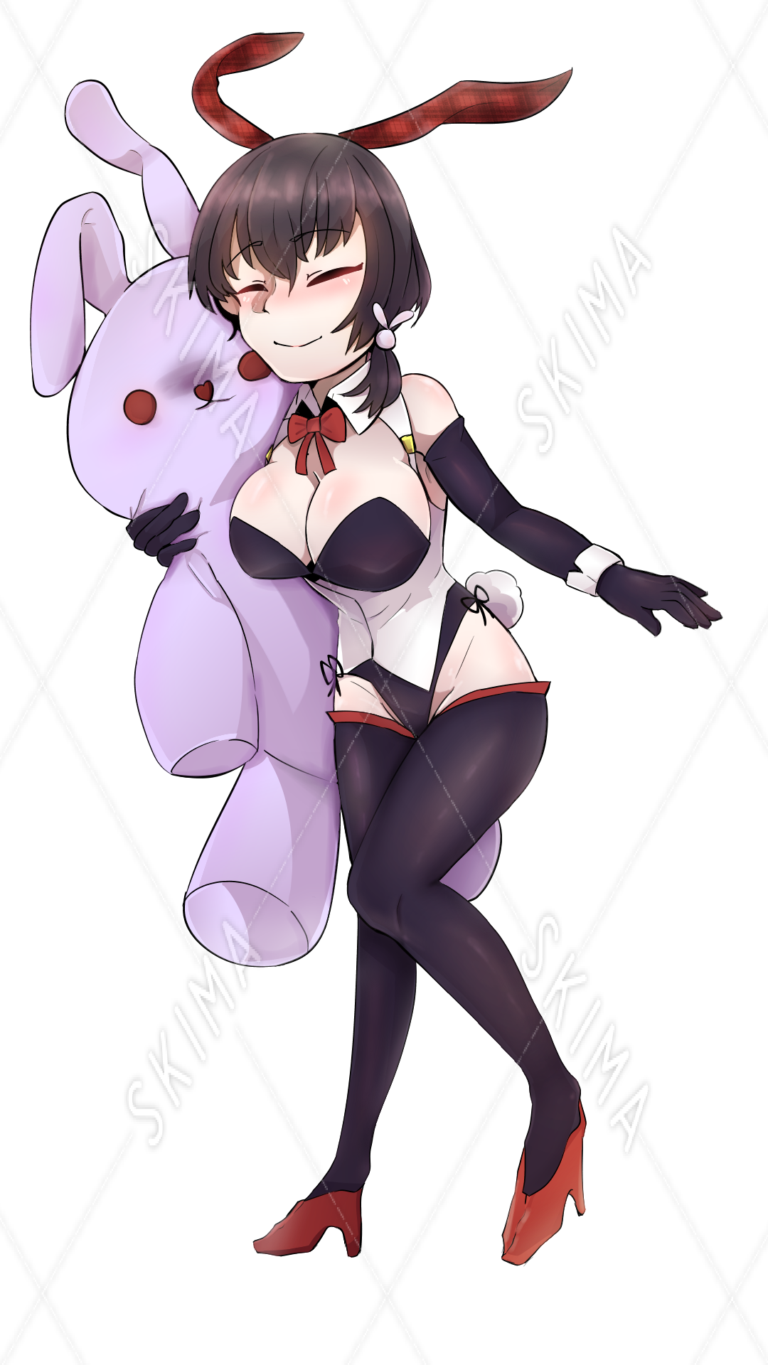巨大な兎のぬいぐるみを抱えたバニーガール スキマ スキルのオーダーメイドマーケット Skima