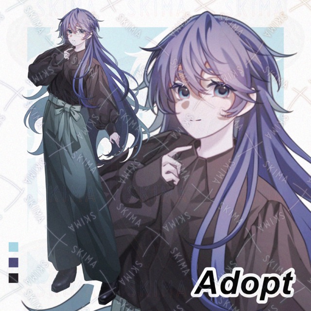 【Adopt】紫髪少女 表情差分10種