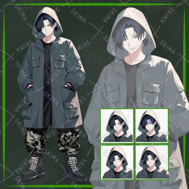 立ち絵 アウトロー 男子 #3 【表情差分4種】