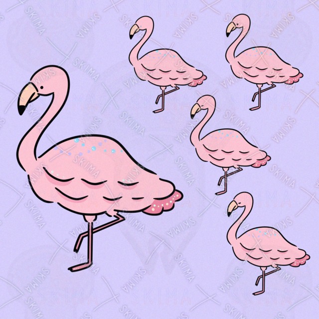あらざんをあしらうふらみんご（表情5種類）