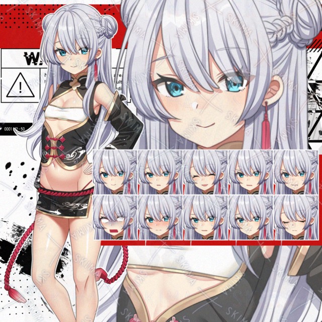 【表情10種】凛とした雰囲気の中華風格闘家少女