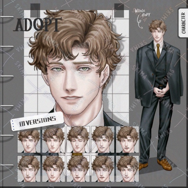 【表情10種】スーツの男性