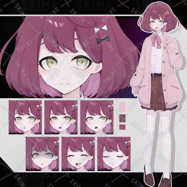 制服 セーター 全身 表情10種