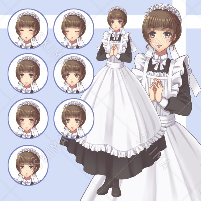 メイド全身立ち絵　表情9種