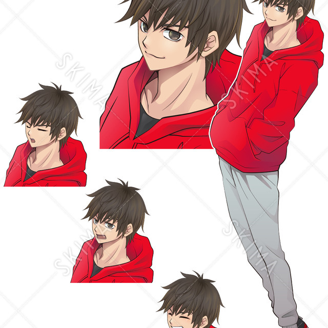 パーカーを着た男性