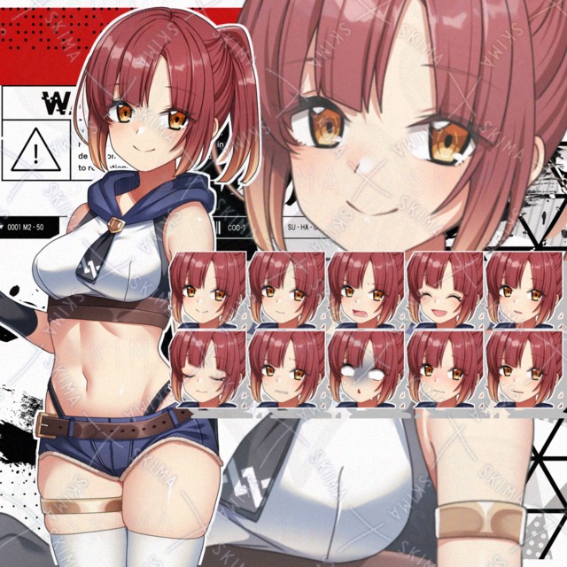 【表情10種】素直で優しい雰囲気のポニーテール少女