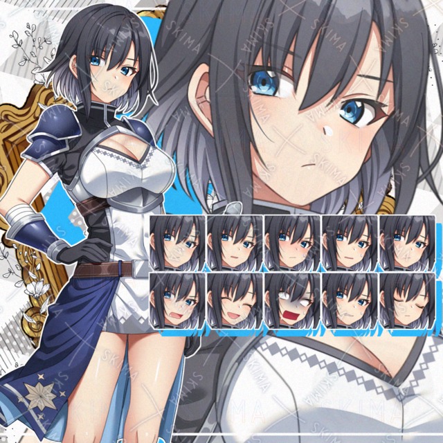 【表情10種】ボーイッシュでクールな雰囲気の女剣士