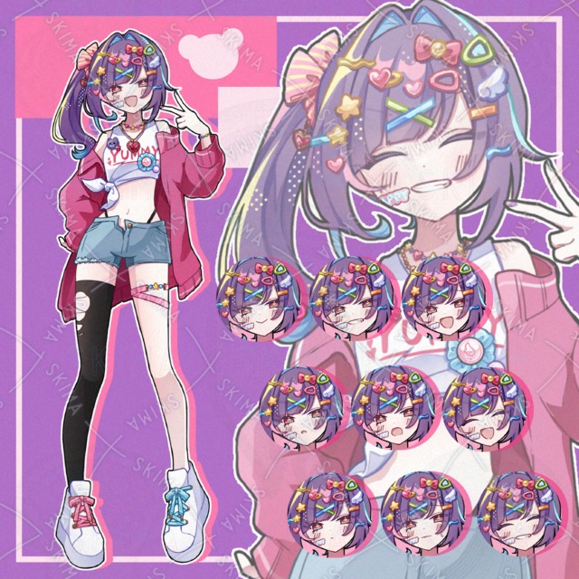 デコラ風の女の子【表情10種】