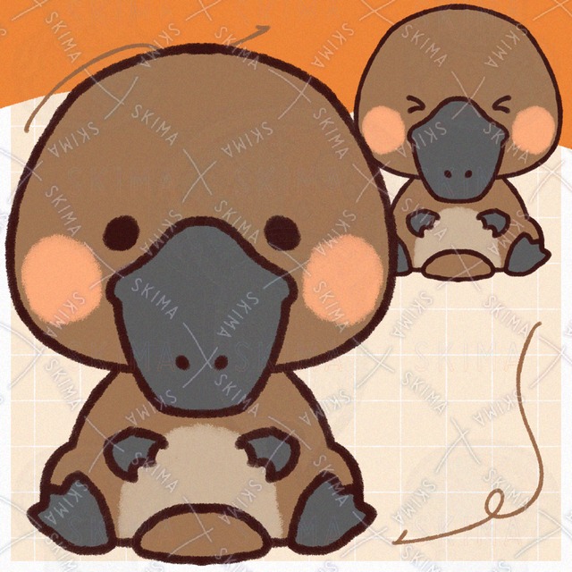 座るカモノハシ（全10種）