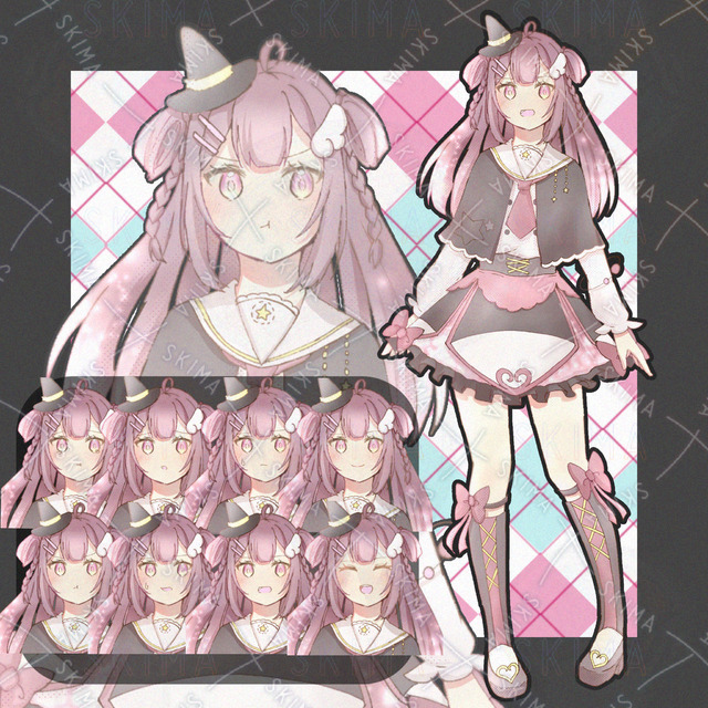 【学生 魔女 女の子 表情8種類】