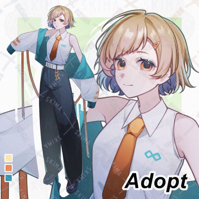 【Adopto】金髪ノースリーブ少女 表情差分10種