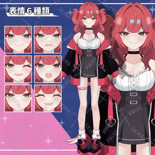 赤いジャケット衣装の女の子【表情差分6種】