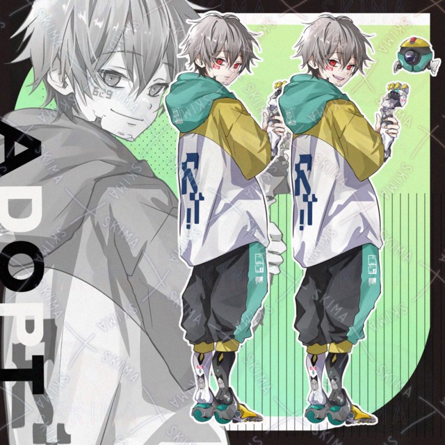サイボーグ風男の子【表情差7種+ロボット】
