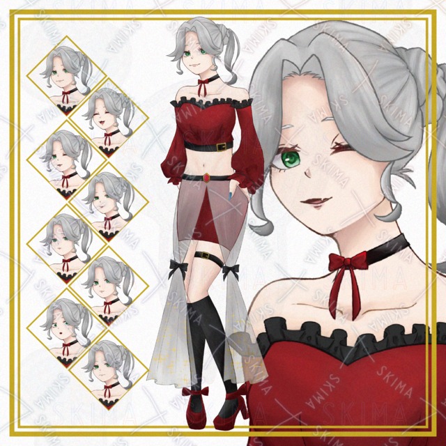 【Adopt】銀髪の女性【表情差分8種】