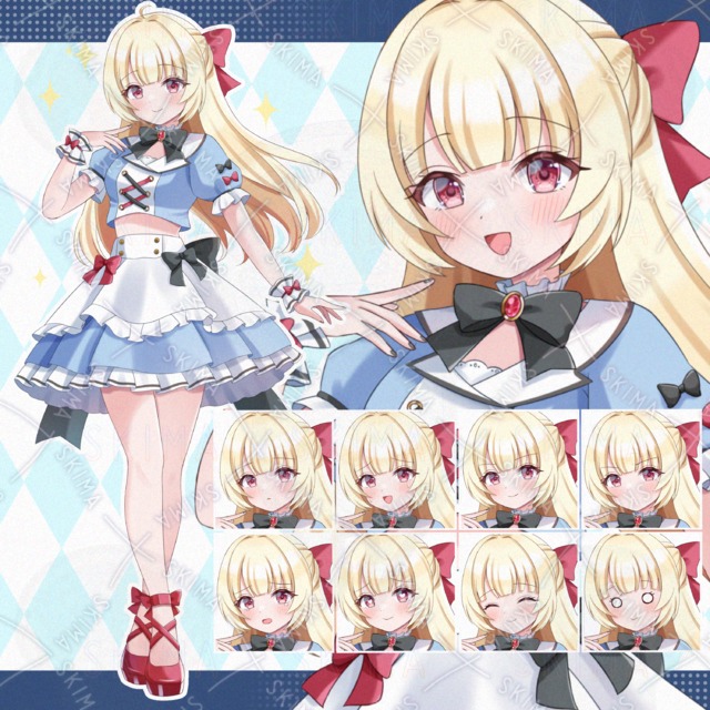 【表情１０種】金髪の女の子