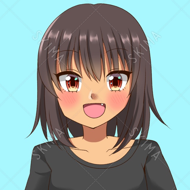 snsアイコン　褐色の女の子