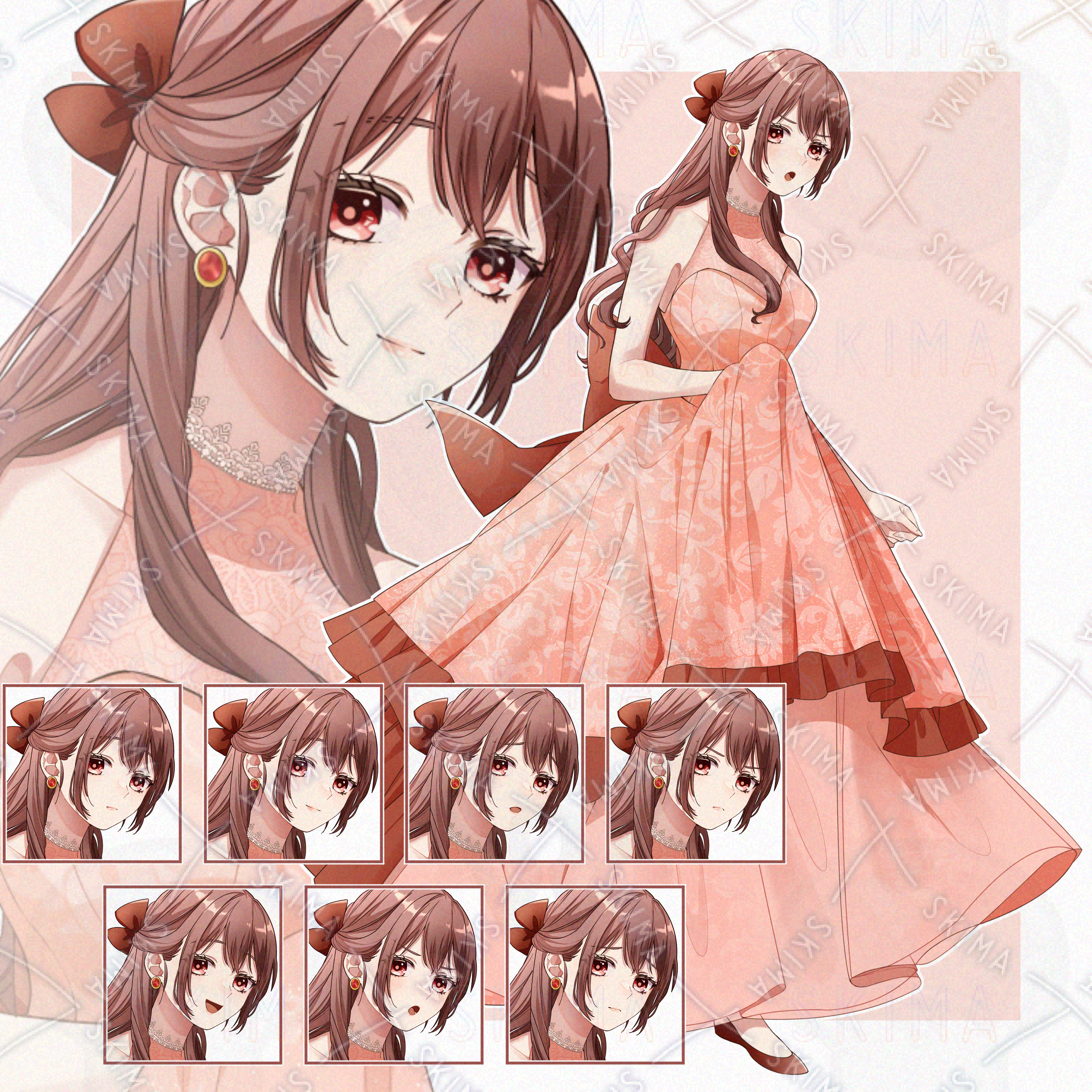 特価 さくらんぼカラードレスのお嬢様【立ち絵 表情7種類