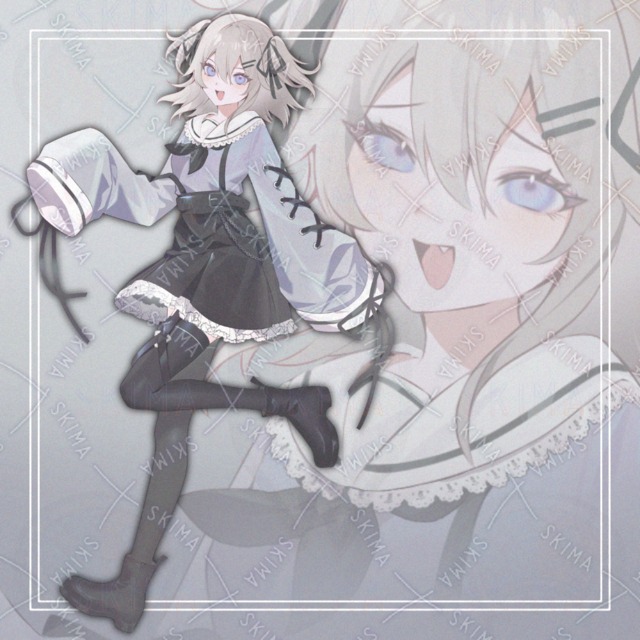 25S ハーフツインの少女 表情差分4種