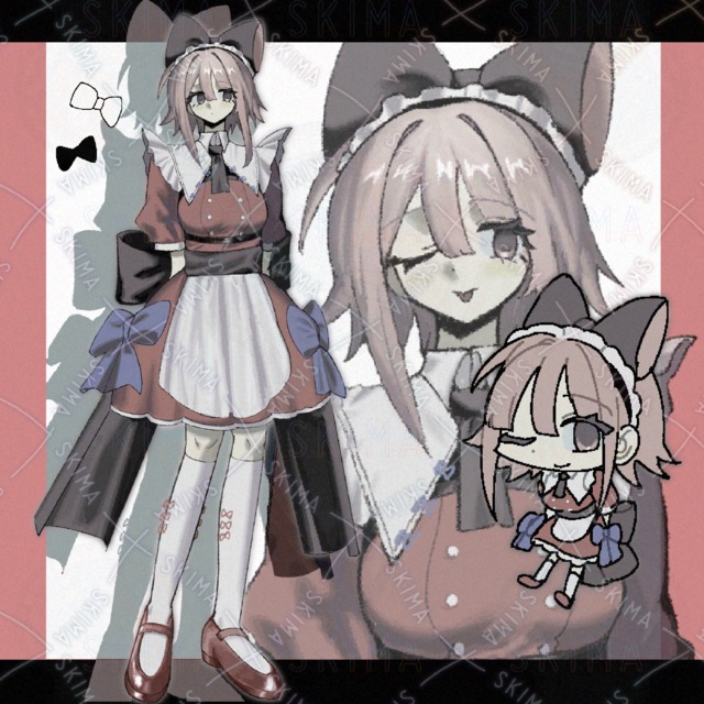 リボンのミニスカメイド