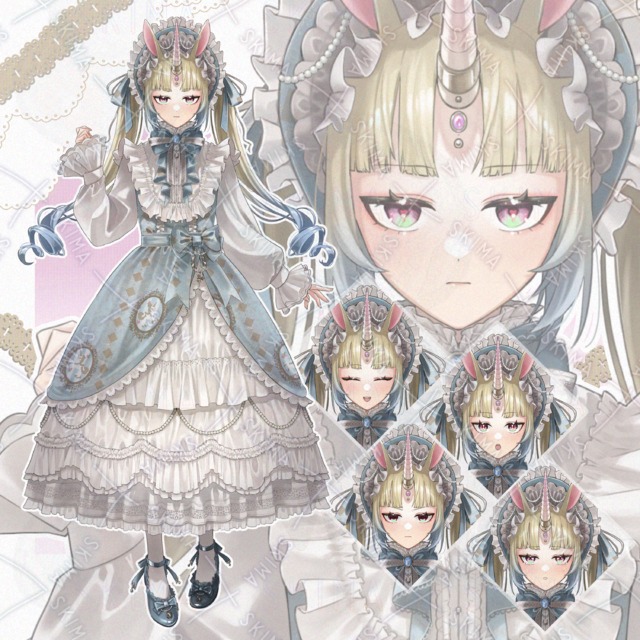 【表情差分4種】クラシカルロリータのユニコーンちゃん