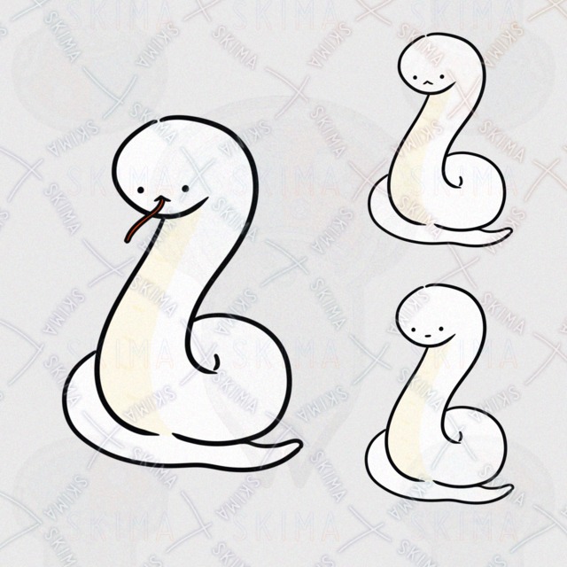 いいことあるかもしろへび（表情3種類）