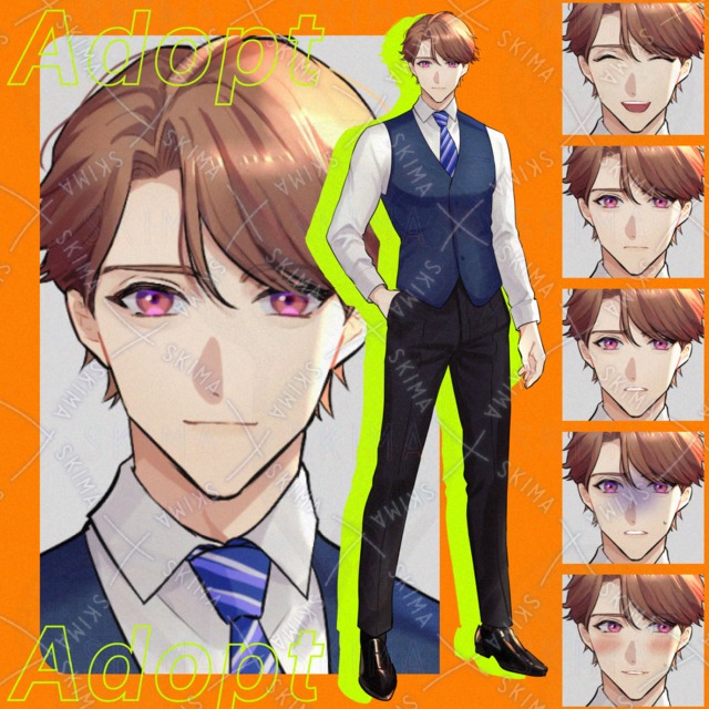 [Adopt] ベスト姿の男性　表情差分通常＋６種