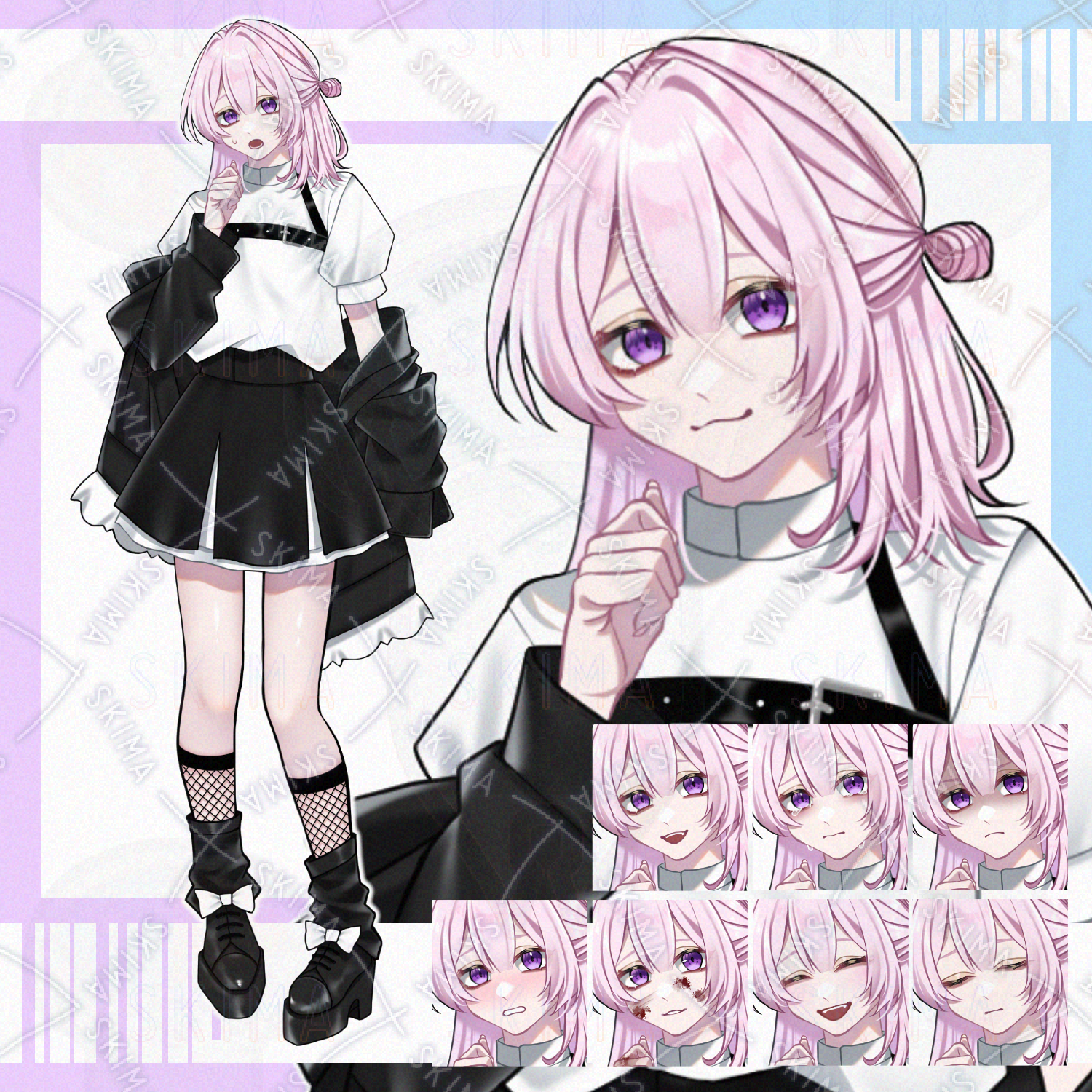 ピンク髪の女性キャラクターのイラスト ピンク髪の女性キャラクターのイラスト