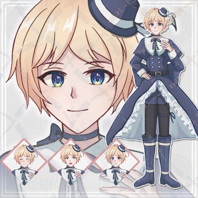 【表情8種】ゴシック金髪男子【立ち絵】