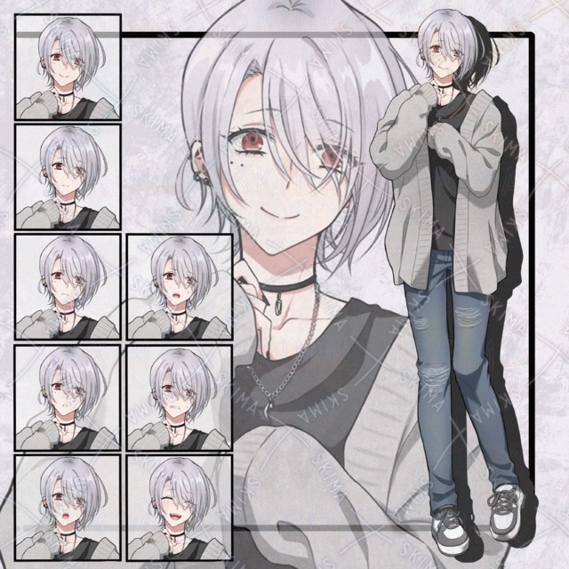 中性的な男性立ち絵　表情8種