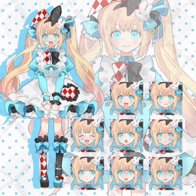 【表情8種】アリスモチーフの少女