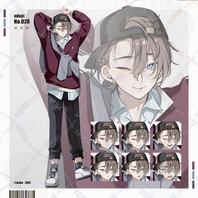 【表情差分6種】制服を着崩した青年