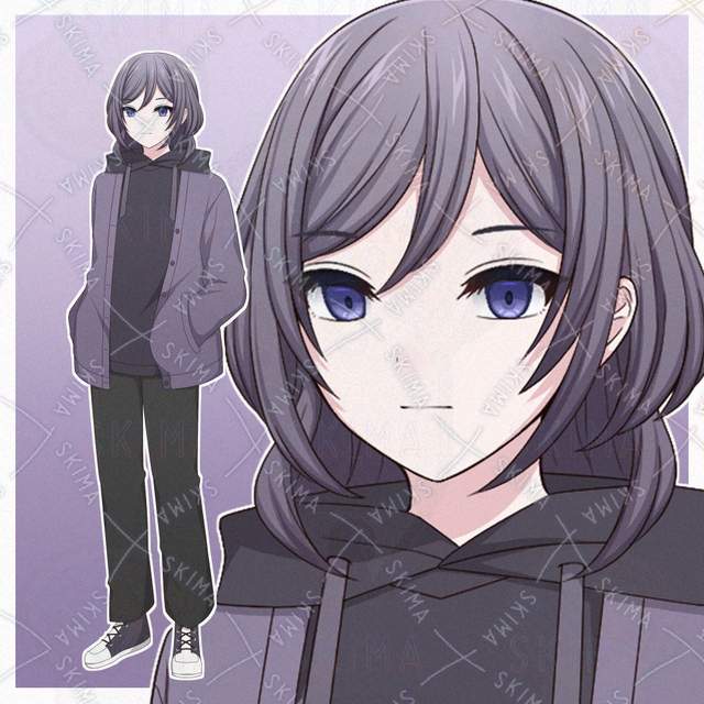 クールな雰囲気の女の子【表情差分10種】