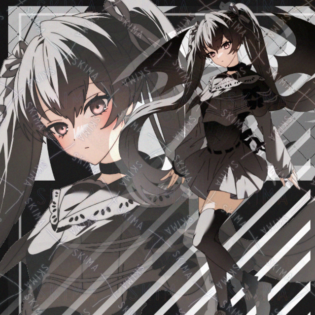 女の子　ツインテール　悪魔　女子　黒　スカート　制服