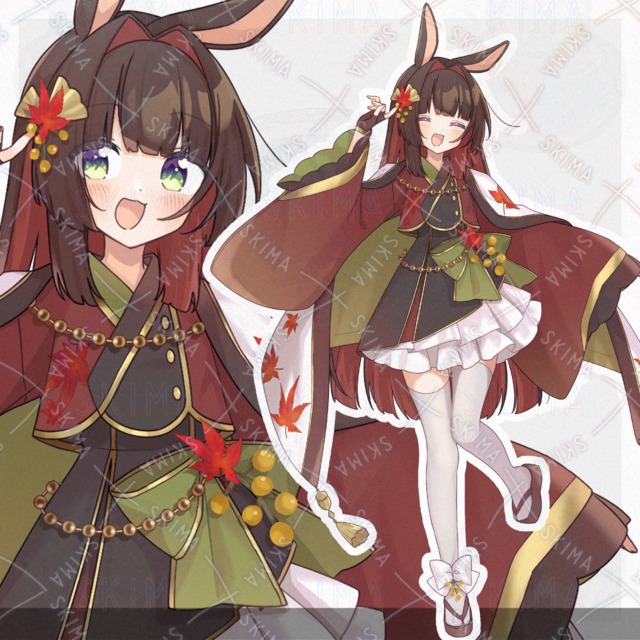 紅葉色した和うさぎちゃん