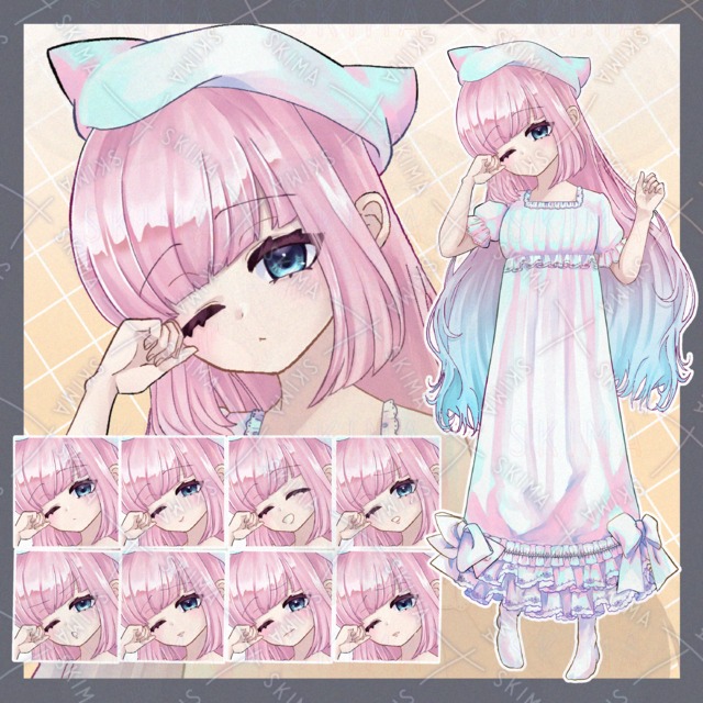 ゆるふわ女の子立ち絵【表情差分8種】