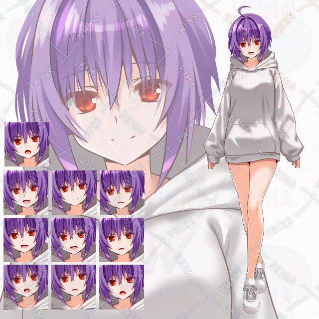 【表情10種】パーカー娘