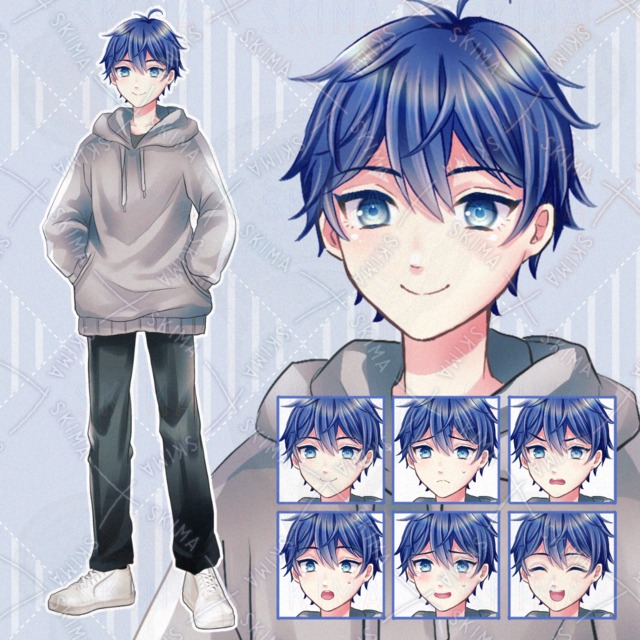 【9月末まで値下げ】パーカーを着た男の子【Adopt/表情6種】