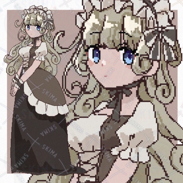 ドレスの女の子（ドット絵）